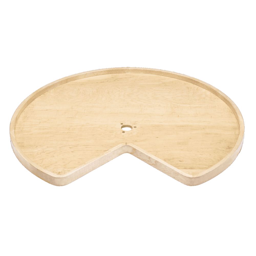28" Kidney 1 Tray Wood Lazy Susan, 1-5/8" Height - Alt Image 1