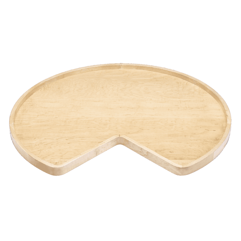 32" Kidney 1 Tray Wood Lazy Susan, 2-3/8" Height - Main Image