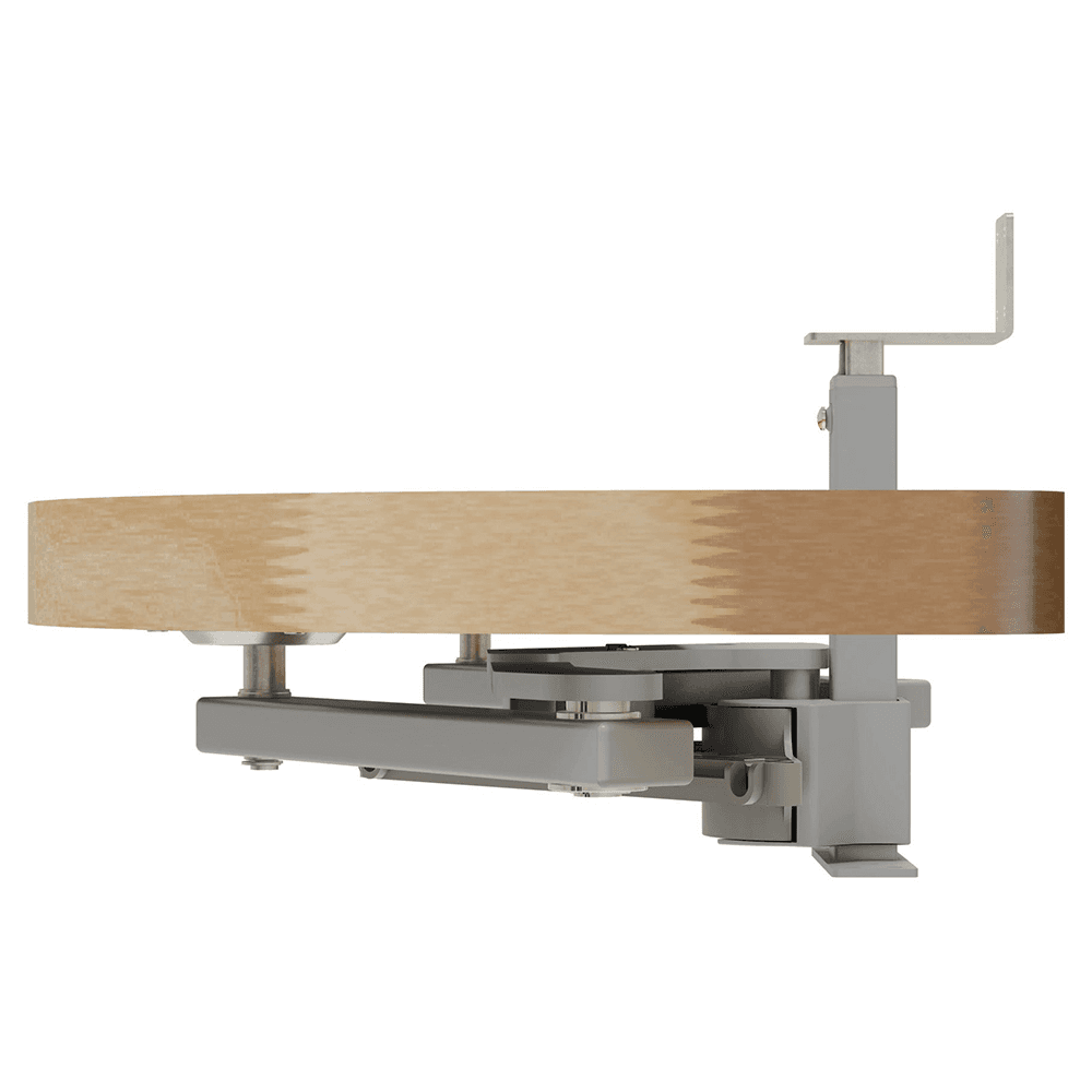 Single-Tier Girasolo Left-Hand Wood Classic Shelves Blind Corner Optimizer with Soft-Close for 12" Corner Cabinet, Light Brown Alt 5 - Image