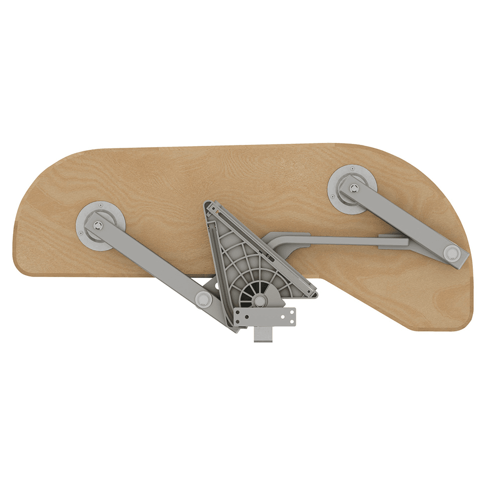 Single-Tier Girasolo Left-Hand Wood Classic Shelves Blind Corner Optimizer with Soft-Close for 12" Corner Cabinet, Light Brown Alt 7 - Image