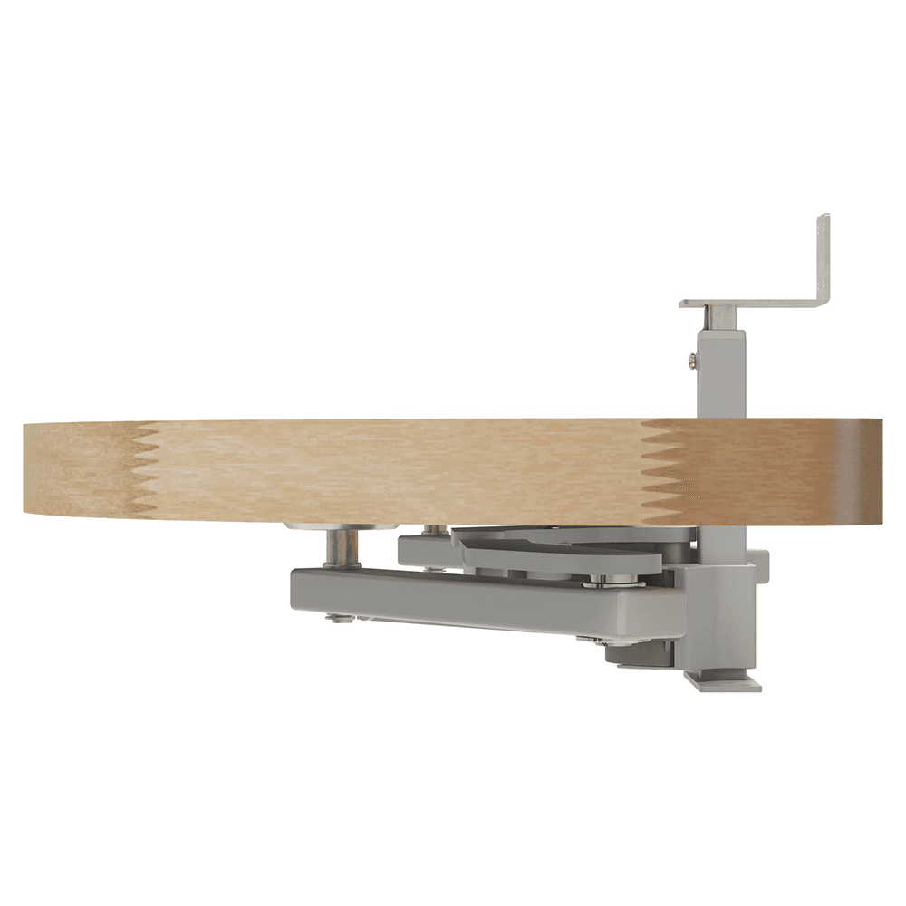 Single-Tier Girasolo Left-Hand Wood Classic Shelves Blind Corner Optimizer with Soft-Close for 15" Corner Cabinet, Light Brown Alt 5 - Image