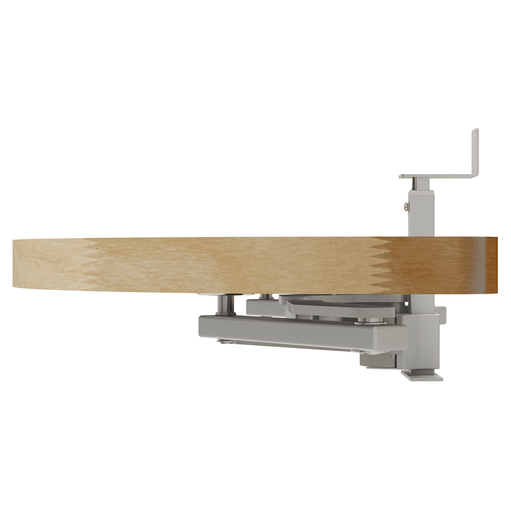 Single-Tier Girasolo Left-Hand Wood Classic Shelves Blind Corner Optimizer with Soft-Close for 18" Corner Cabinet, Light Brown Alt 5 - Image