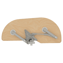 Single-Tier Girasolo Left-Hand Wood Classic Shelves Blind Corner Optimizer with Soft-Close for 18" Corner Cabinet, Light Brown Alt 8 - Image