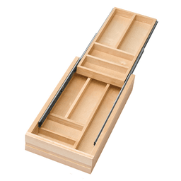17-1/2" Tiered Cutlery Drawer for Base Cabinets, Maple - Alt Image 1