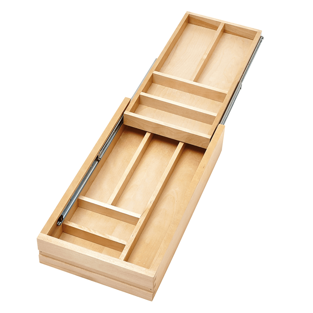 12" Double-Tiered Cutlery Drawer with BLUMOTION Soft-Closing, Maple - Main Image