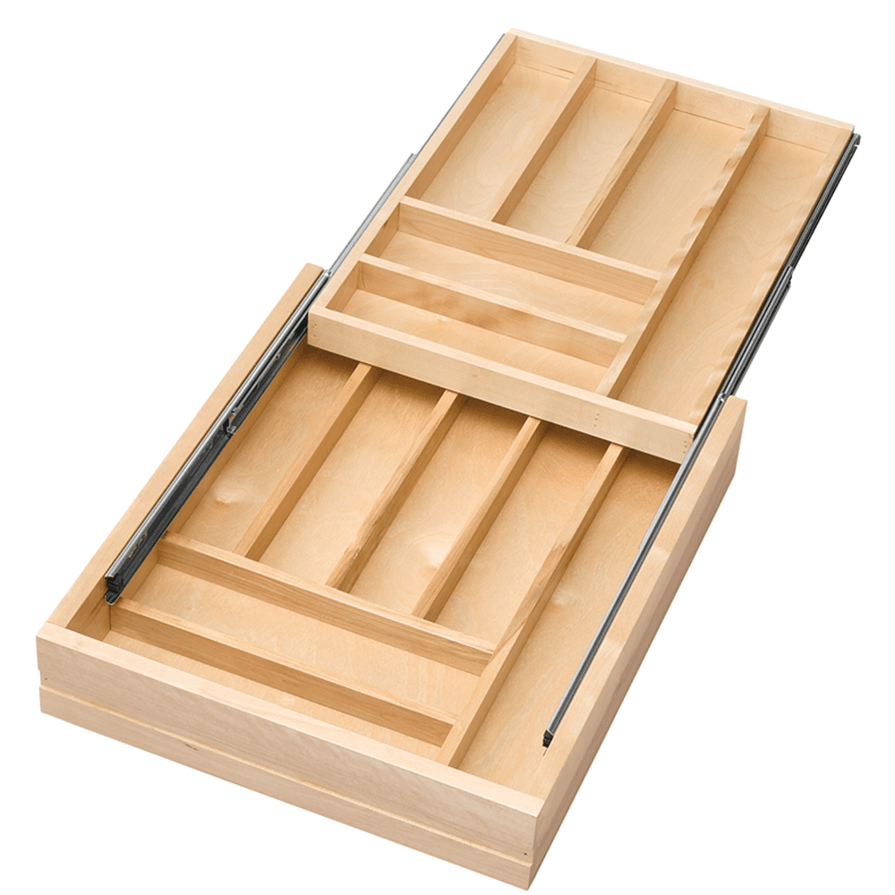 17-1/2" Tiered Cutlery Drawer for Base Cabinets, Maple - Main Image