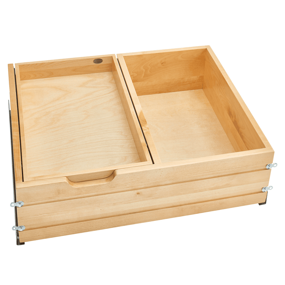 34-1/2" Tiered Deep Drawer with BLUMOTION Soft-closing for Full Access Cabinet, Wood - Alt Image 1