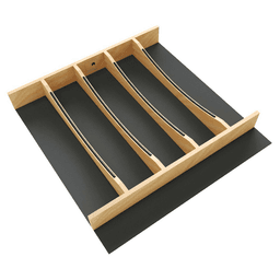 19-1/4" Craftsman Utensil Drawer Insert with Black Accent, Light Brown Main - Image