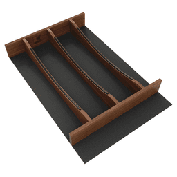 18" 4WUTCC Craftsman Utensil Drawer Insert with Black Accent, Dark Brown Main - Image