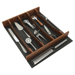 21" 4WUTCC Craftsman Utensil Drawer Insert with Black Accent, Dark Brown Alt 7 - Image