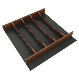 24" 4WUTCC Craftsman Utensil Drawer Insert with Black Accent, Dark Brown Main - Image