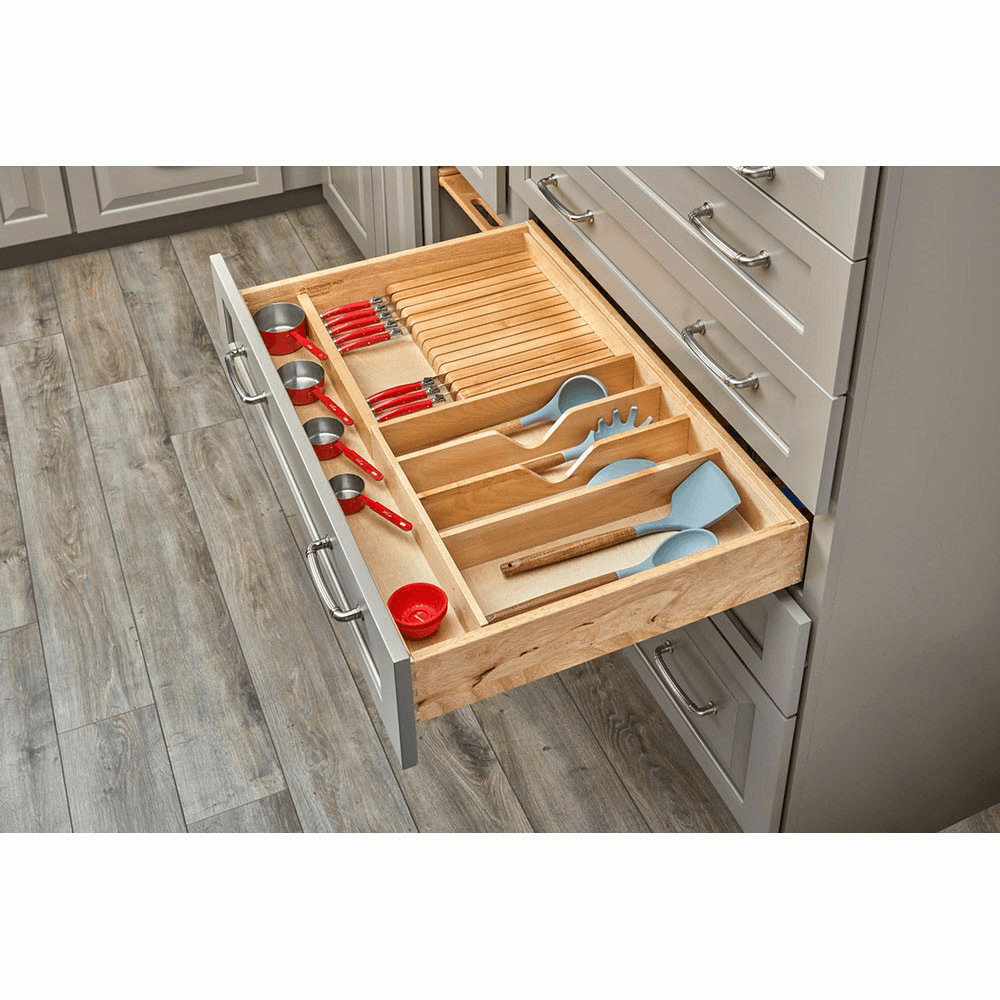 33-1/8" Combination Utensil/Knife Tray Insert, Clear Polyurethane - Alt Image 2
