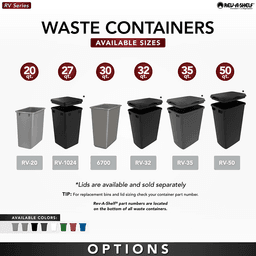 50 QT Replacement Waste Container, White Alt 4 - Image