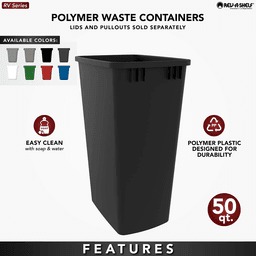 50 QT Replacement Waste Container, Orion Gray Alt 4 - Image