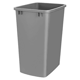Double 35 QT Replacement Waste Container with Lid, Silver - Main Image