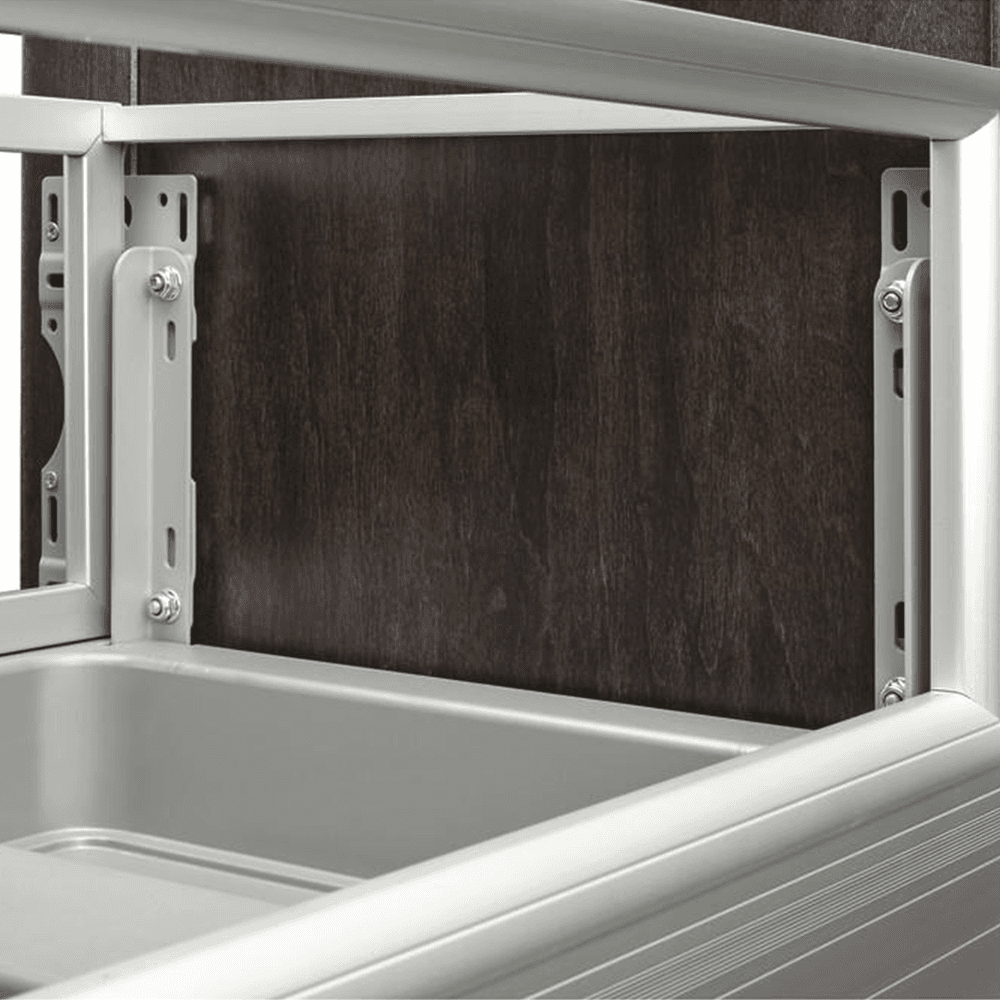 Single 35 QT Bottom-Mount Waste Container Pullout, Rev-A-Motion Soft-Closing, Silver, 12-1/8" Width - Alt Image 1