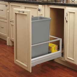 Single 35 QT Bottom-Mount Waste Container Pullout, Rev-A-Motion Soft-Closing, White - Alt Image 4