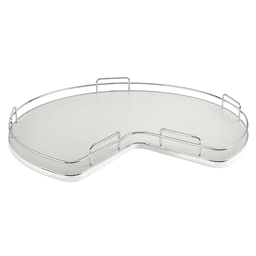 32" Kidney 1 Tray Lazy Susan with Steel Bearing, Gray - Main Image