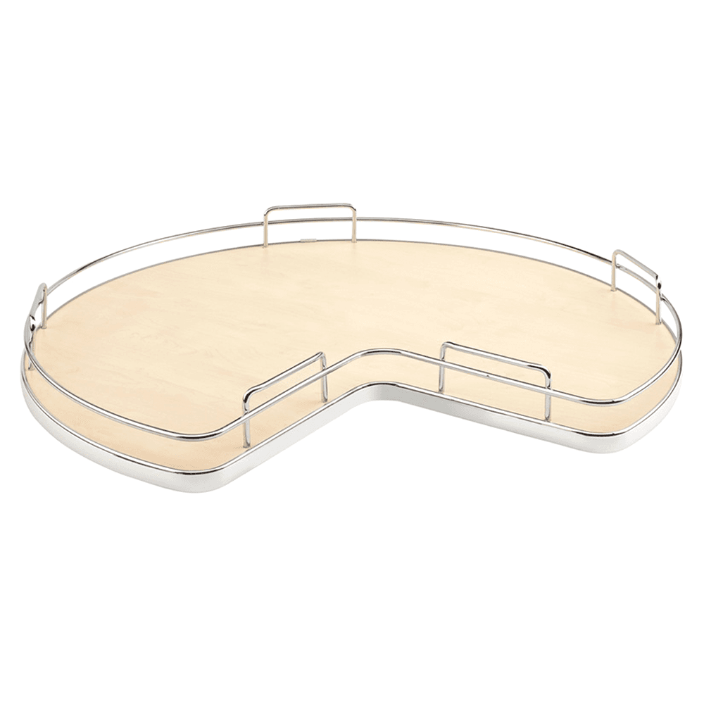 32" Kidney 1 Tray Lazy Susan with Steel Bearing, Natural Maple - Main Image
