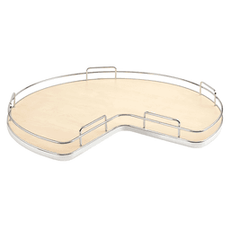 32" Kidney 1 Tray Lazy Susan with Steel Bearing, Natural Maple - Main Image