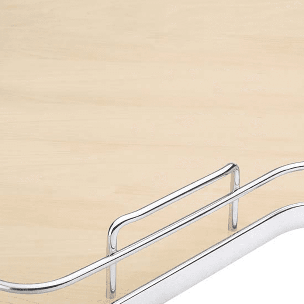 32" Kidney 1 Tray Lazy Susan with Steel Bearing, Natural Maple - Alt Image 1