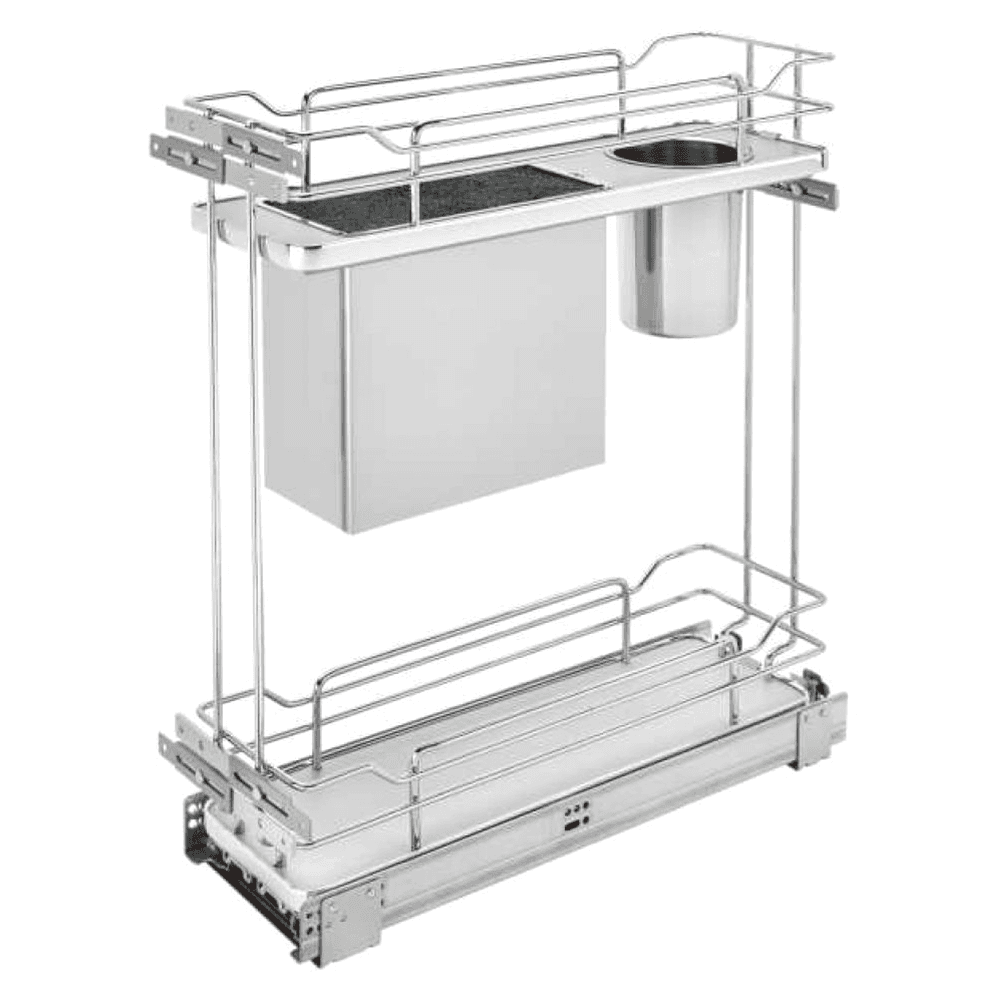 7-1/2" 2-Shelf Pullout Organizer with Soft-Closing, Gray, 24" Height - Main Image