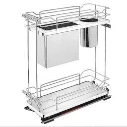 8-3/4" 2-Shelf Pullout Organizer with Soft-Closing, Gray, 24" Height - Main Image