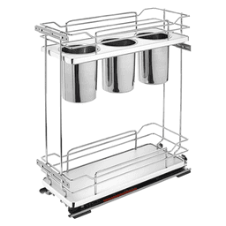 7-1/4" 2-Shelf Pullout Organizer with Soft-Closing, Gray, 24" Height - Main Image