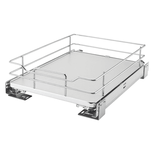 14-11/16" 2-Tier Solid Bottom Pullout Basket with BLUMOTION Soft-Closing, Gray - Main Image