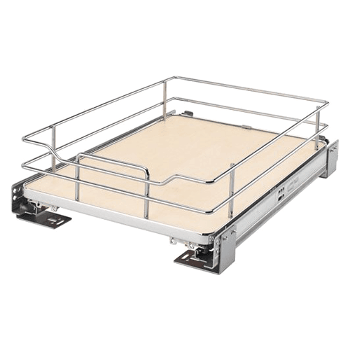 14-11/16" 2-Tier Solid Bottom Pullout Basket with BLUMOTION Soft-Closing, Maple - Main Image