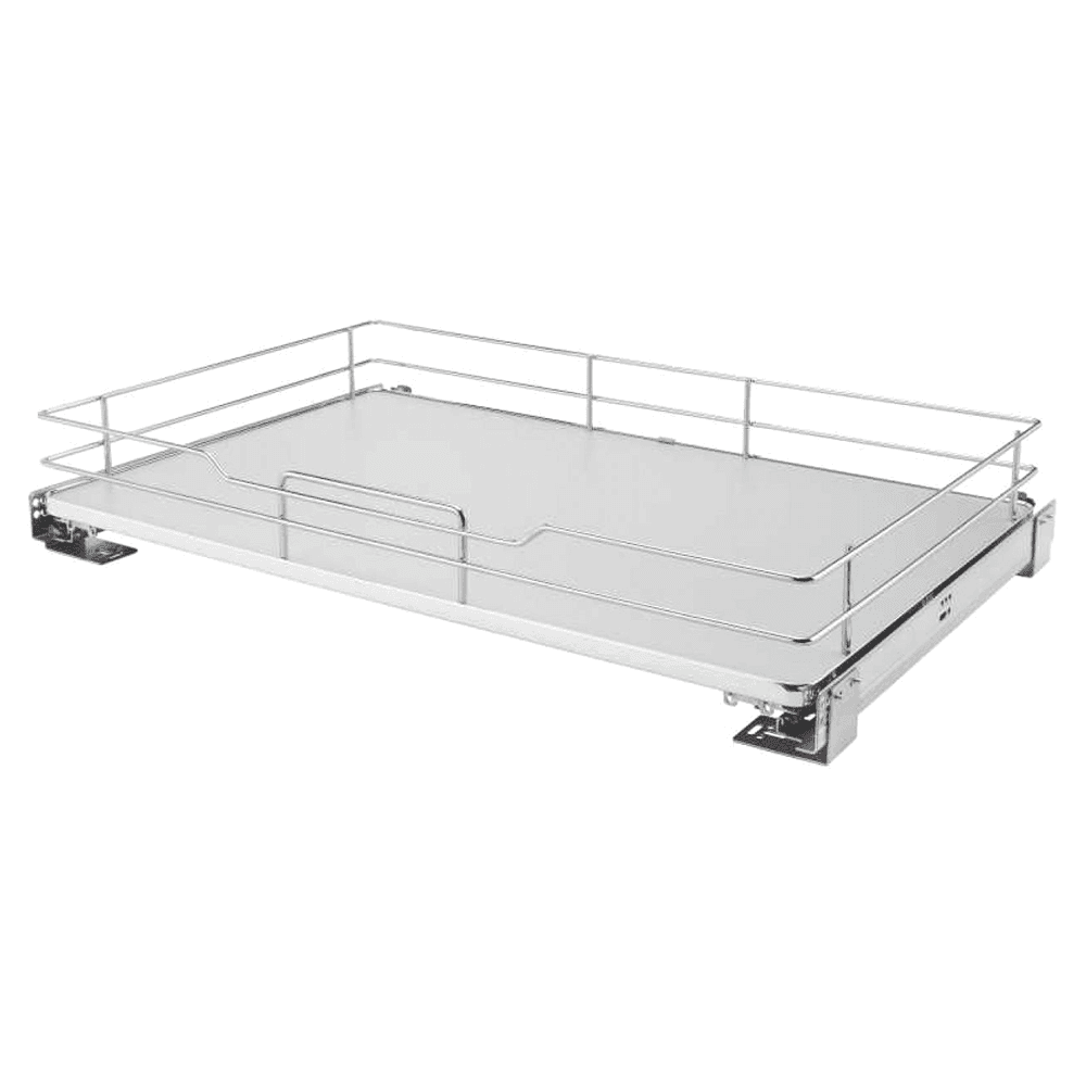 32-11/16" 2-Tier Solid Bottom Pullout Basket with BLUMOTION Soft-Closing, Gray - Main Image