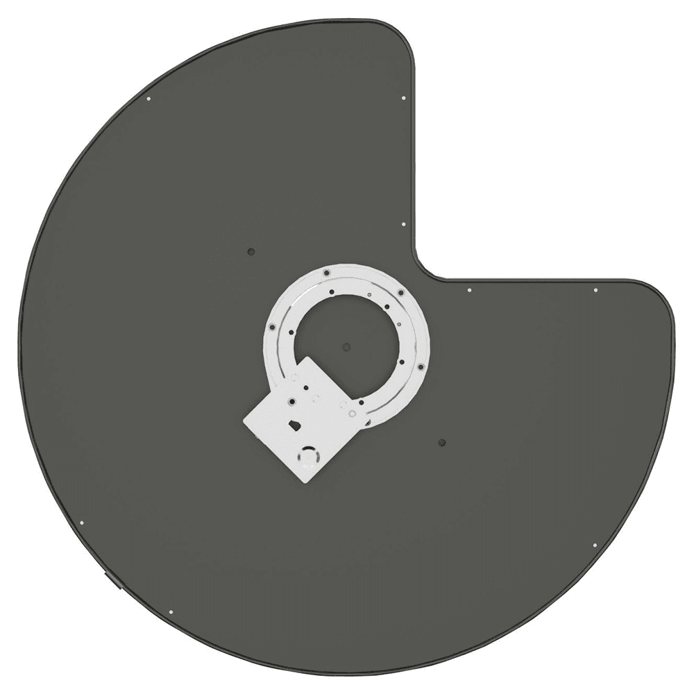 28" Kidney Lazy Susan with Swivel Bearing for Corner Base Cabinet, Orion Gray Alt 4 - Image