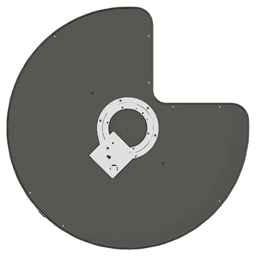 28" Kidney Lazy Susan with Swivel Bearing for Corner Base Cabinet, Orion Gray Alt 4 - Image