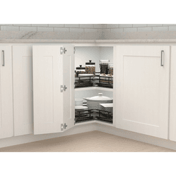 28" Kidney Lazy Susan with Swivel Bearing for Corner Base Cabinet, Orion Gray Alt 6 - Image