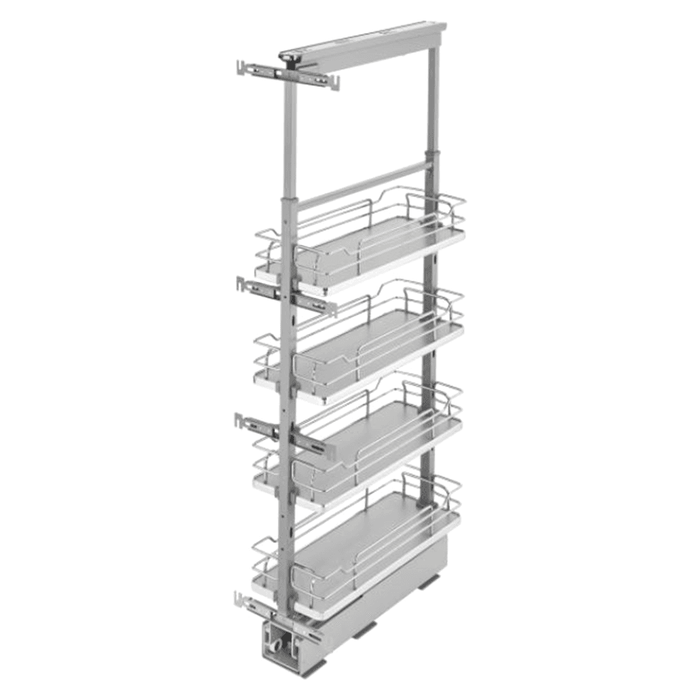 8-1/4" x 43-3/8" 6-Shelf Pullout Pantry with Soft-Closing, Gray - Main Image