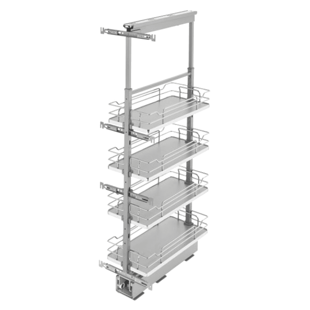 10-1/4" x 43-3/8" 6-Shelf Pullout Pantry with Soft-Closing, Gray - Main Image