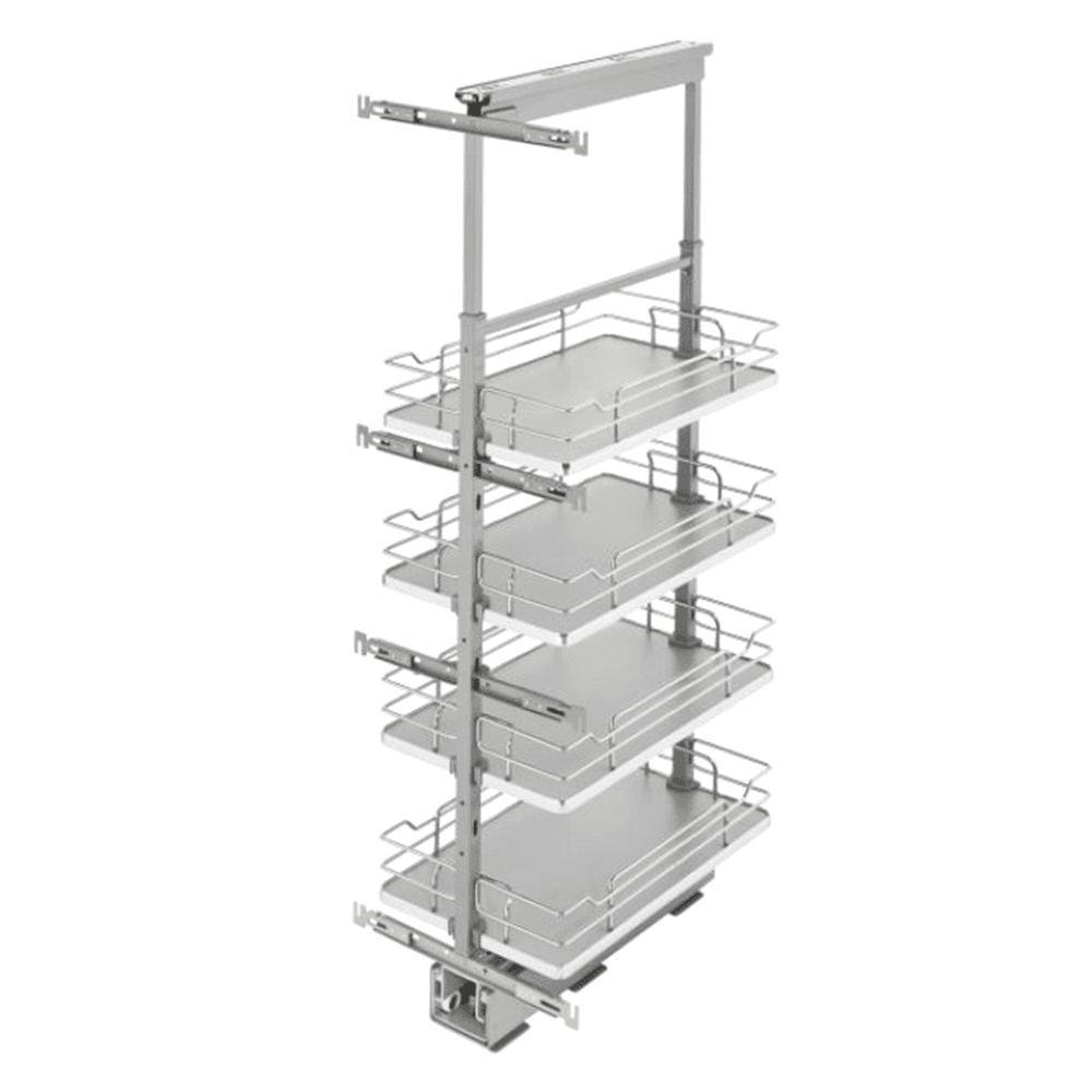13-1/4" x 43-3/8" 6-Shelf Pullout Pantry with Soft-Closing, Gray - Main Image