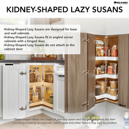 Kidney 2 Tray Lazy Susan for Corner Base Cabinets Kidney Lazy Susans Explained