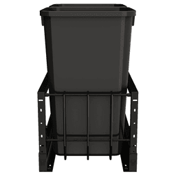 5349 Double 35 QT Aluminum Pullout Waste Container with 1-1/2" Over-Travel Soft-Close Slides, Black Alt 1 - Image