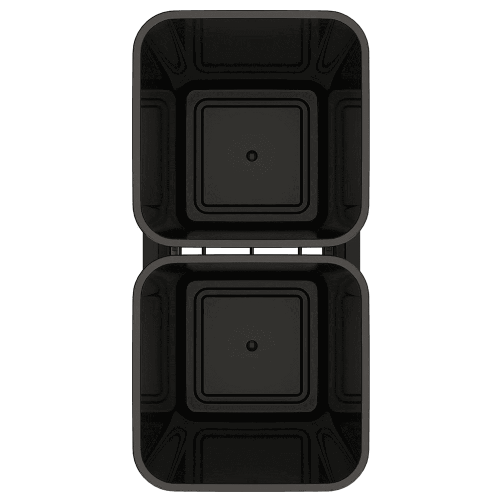 5349 Double 35 QT Aluminum Pullout Waste Container with 1-1/2" Over-Travel Soft-Close Slides, Black Alt 2 - Image