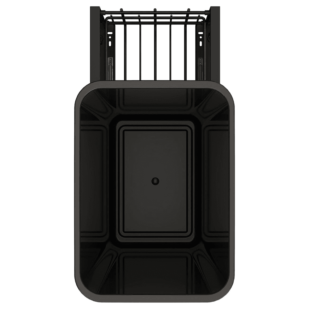 5349 Single 50 QT Aluminum Pullout Waste Container with 1-1/2" Over-Travel Soft-Close Slides, Black Alt 2 - Image