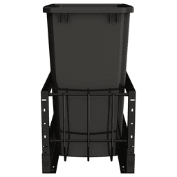 5349 Single 35 QT Aluminum Pullout Waste Container with 1-1/2" Over-Travel Soft-Close Slides, Black Alt 1 - Image