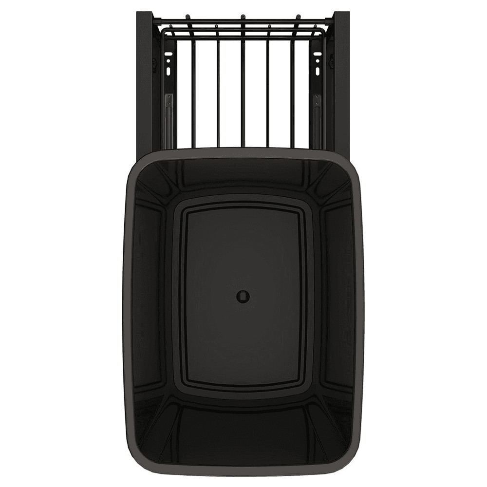 5349 Single 35 QT Aluminum Pullout Waste Container with 1-1/2" Over-Travel Soft-Close Slides, Black Alt 2 - Image