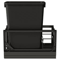 5349 Single 35 QT Aluminum Pullout Waste Container with Soft-Close, Black Alt 4 - Image