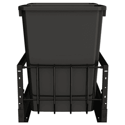 5349 Double 35 QT Aluminum Pullout Waste Container with 1-1/2" Over-Travel Soft-Close Slides, Black Alt 1 - Image