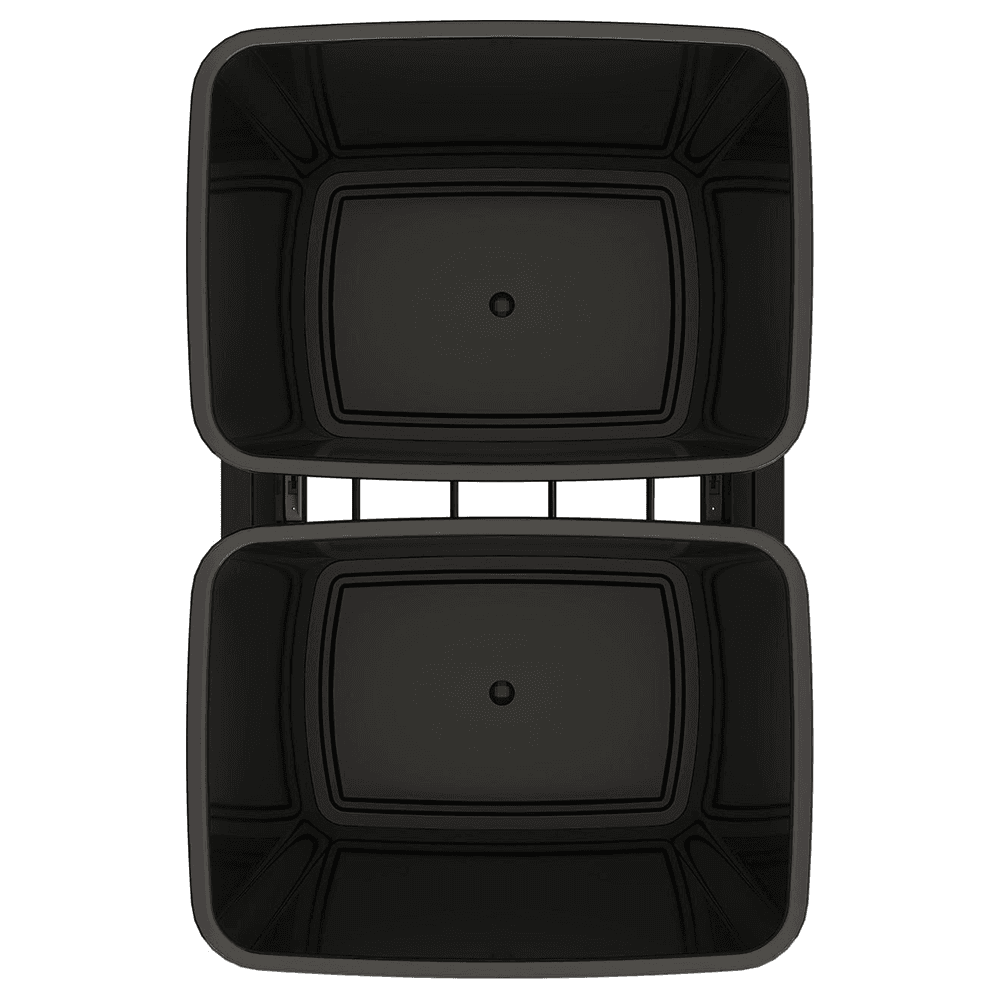 5349 Double 35 QT Aluminum Pullout Waste Container with 1-1/2" Over-Travel Soft-Close Slides, Black Alt 2 - Image