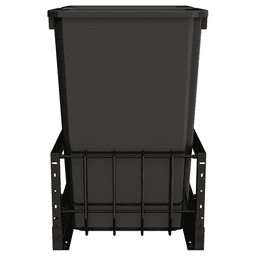 5349 Double 50 QT Aluminum Pullout Waste Container with 1-1/2" Over-Travel Soft-Close Slides, Black Alt 1 - Image