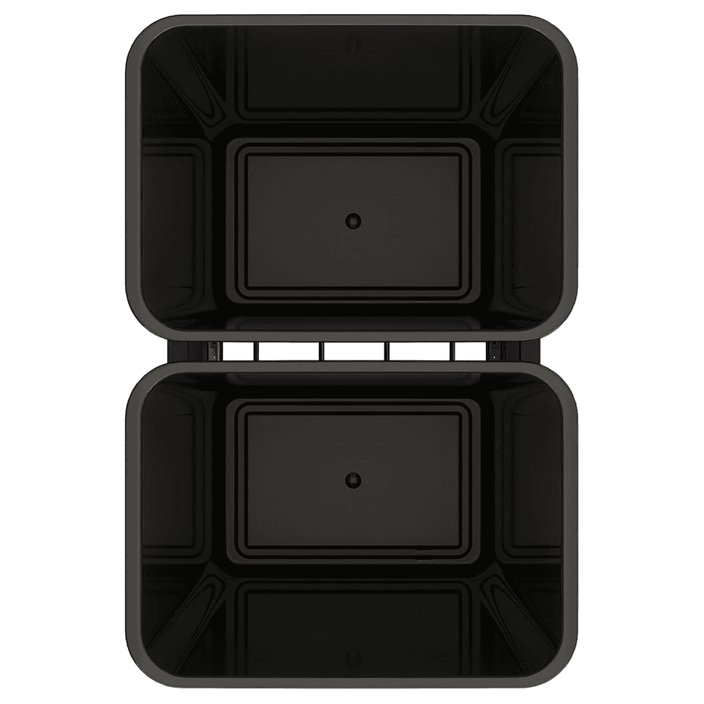 5349 Double 50 QT Aluminum Pullout Waste Container with 1-1/2" Over-Travel Soft-Close Slides, Black Alt 2 - Image