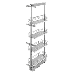 16-1/4" x 50-3/4" 4-Shelf Pullout Pantry with Soft-Closing, Gray - Alt Image 1