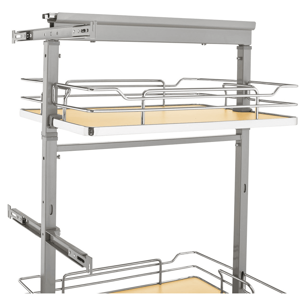 21-23/32" 4-Shelf Solid Bottom Pull-Out Pantry with Soft-Closing, Light Brown Alt 3 - Image